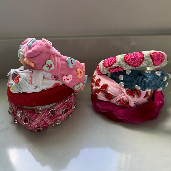 Set of 8 Valentine Headbands Twine and Love Saints Conversation Hearts Jeweled - Picture 2 of 16
